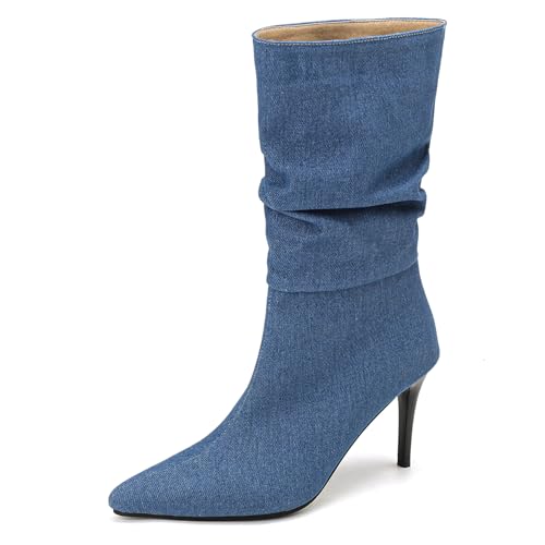 Asterisco Damen Hohe Stiefel Stiletto Höhe Ferse Ohne Verschluss Pointed Toe 240920 Dark-Blau Gr 41 EU/43Cn Asterisco Damen Hohe Stiefel Stiletto Höhe Ferse Ohne Verschluss Pointed Toe 240920 Dark-Blau Gr 41 EU/43Cn von Asterisco