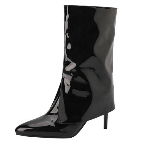 Asterisco Damen Hohe Stiefel Stiletto Höhe Ferse Ohne Verschluss Pointed Toe 240955 Schwarz Gr 36.5 EU/37Cn von Asterisco