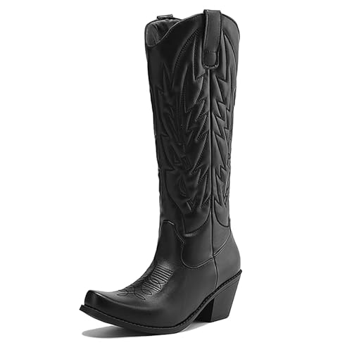 Asterisco Damen Kniehohe Stiefel Block Mitte Absatz Ohne Verschluss Pointed Toe 240867 Schwarz Gr 40.5 EU/42Cn Asterisco Damen Kniehohe Stiefel Block Mitte Absatz Ohne Verschluss Pointed Toe 240867 Schwarz Gr 40.5 EU/42Cn von Asterisco