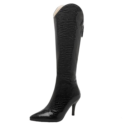 Asterisco Damen Kniehohe Stiefel Stiletto Höhe Ferse Reißverschluss Pointed Toe 240959 Schwarz Gr 40 EU/41Cn Asterisco Damen Kniehohe Stiefel Stiletto Höhe Ferse Reißverschluss Pointed Toe 240959 Schwarz Gr 40 EU/41Cn von Asterisco