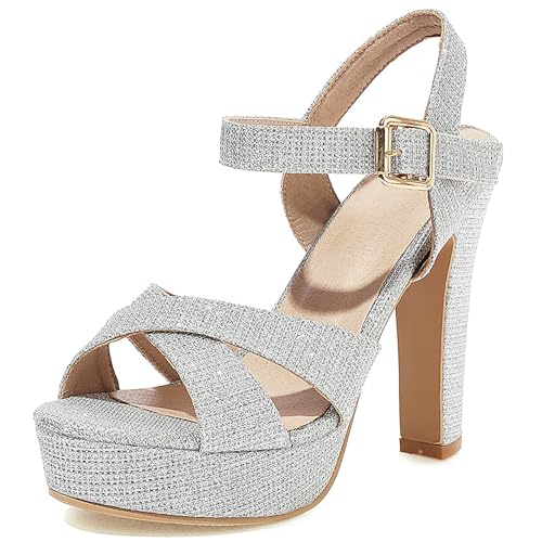 Asterisco Damen Plateau Sandals Hohen Blockabsatz Knöchelriemchen 240219 Abendschuhe Silber Gr 36.5 EU/37Cn Asterisco Damen Plateau Sandals Hohen Blockabsatz Knöchelriemchen 240219 Abendschuhe Silber Gr 36.5 EU/37Cn von Asterisco