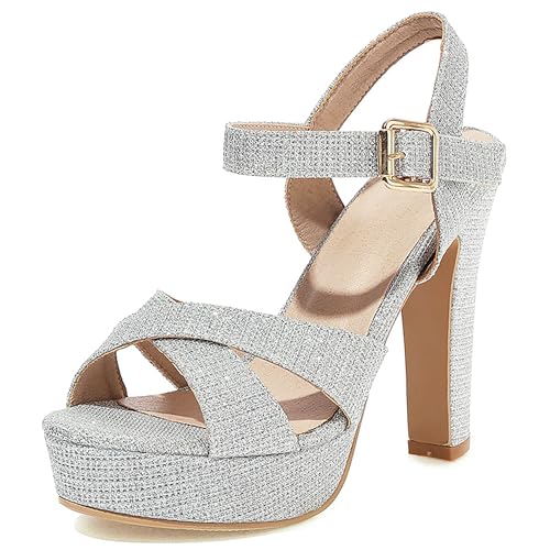 Asterisco Damen Plateau Sandals Hohen Blockabsatz Knöchelriemchen 240222 Kleid Sandales Silber Gr 38 EU/39Cn Asterisco Damen Plateau Sandals Hohen Blockabsatz Knöchelriemchen 240222 Kleid Sandales Silber Gr 38 EU/39Cn von Asterisco