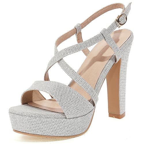 Asterisco Damen Plateau Sandals Hohen Blockabsatz Knöchelriemchen 240223 Abendschuhe Silber Gr 40.5 EU/42Cn Asterisco Damen Plateau Sandals Hohen Blockabsatz Knöchelriemchen 240223 Abendschuhe Silber Gr 40.5 EU/42Cn von Asterisco