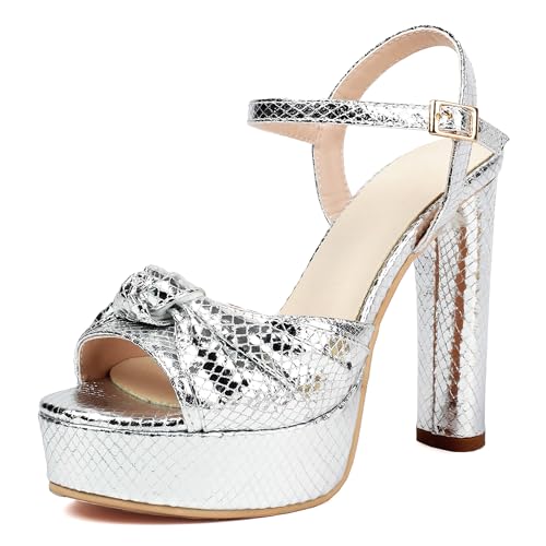 Asterisco Damen Plateau Sandals Hohen Blockabsatz Knöchelriemchen 240301 Abendschuhe Silber Gr 37 EU/38Cn Asterisco Damen Plateau Sandals Hohen Blockabsatz Knöchelriemchen 240301 Abendschuhe Silber Gr 37 EU/38Cn von Asterisco