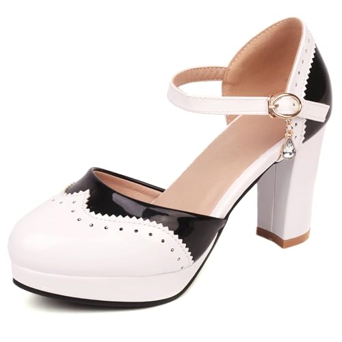 Asterisco Damen Plateau Sandals Hohen Blockabsatz Knöchelriemchen 240444 Kleid Sandales Schwarz Gr 39 EU/40Cn von Asterisco