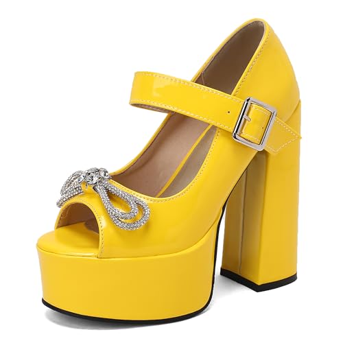 Asterisco Damen Plateau Sandals Hohen Blockabsatz Single Strap 240275 Kleid Sandales Gelb Gr 36.5 EU/37Cn Asterisco Damen Plateau Sandals Hohen Blockabsatz Single Strap 240275 Kleid Sandales Gelb Gr 36.5 EU/37Cn von Asterisco