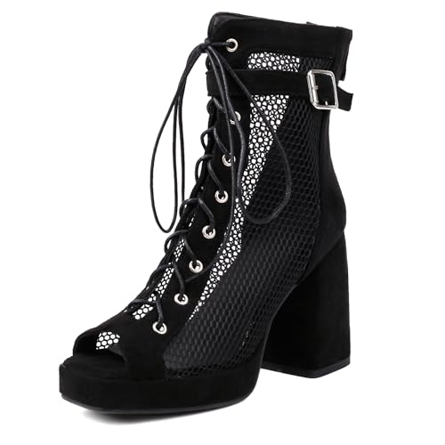 Asterisco Damen Plateau Sandals Hohen Blockabsatz Strapless 240441 Sandals Schwarz-Pu Gr 38 EU/39Cn von Asterisco