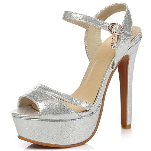 Asterisco Damen Plateau Sandals Stiletto Höhe Ferse Knöchelriemchen 240244 Kleid Sandales Silber Gr 33.5 EU/33Cn Asterisco Damen Plateau Sandals Stiletto Höhe Ferse Knöchelriemchen 240244 Kleid Sandales Silber Gr 33.5 EU/33Cn von Asterisco