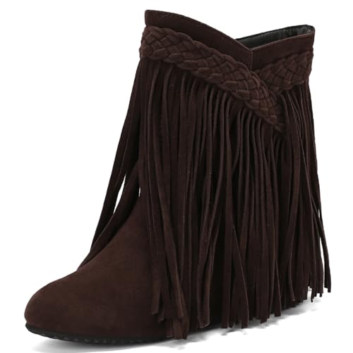 Asterisco Damen Stiefeletten Flach Ohne Verschluss Runde Zehen 240884 Braun Gr 40 EU/41Cn von Asterisco