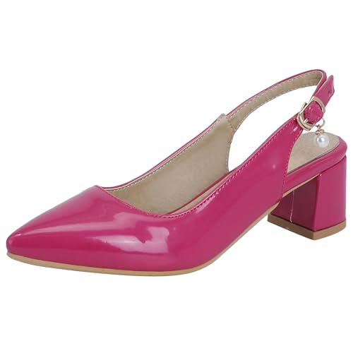 Asterisco Damensandalen Block Mitte Absatz Backstrap 240264 Kleid Sandales Rose-Rot Gr 38 EU/39Cn von Asterisco