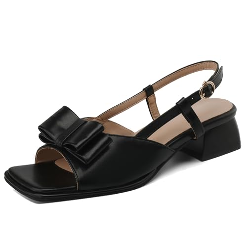 Asterisco Damensandalen Block Mitte Absatz Backstrap 240391 Abendschuhe Schwarz Gr 40 EU/41Cn von Asterisco