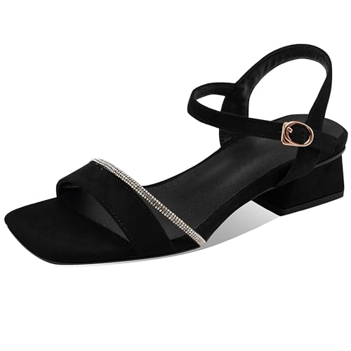 Asterisco Damensandalen Block Mitte Absatz Backstrap 240398 Sandals Schwarz Gr 35 EU von Asterisco