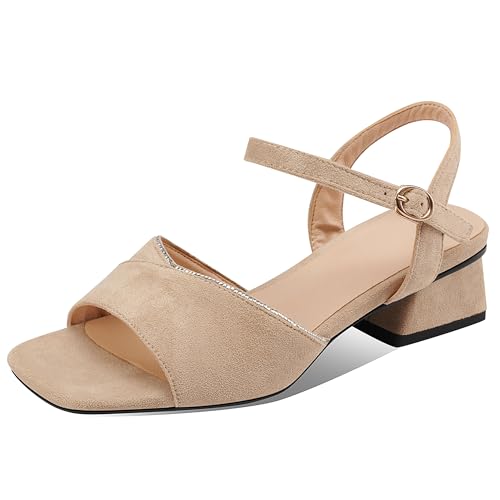 Asterisco Damensandalen Block Mitte Absatz Backstrap 240399 Sandals Aprikose Gr 36.5 EU/37Cn von Asterisco