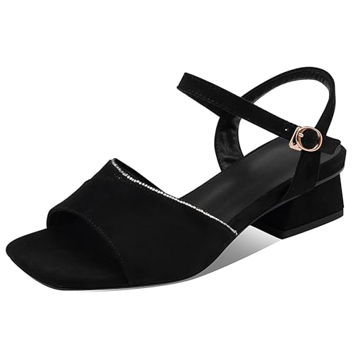 Asterisco Damensandalen Block Mitte Absatz Backstrap 240399 Sandals Schwarz Gr 41 EU/43Cn von Asterisco