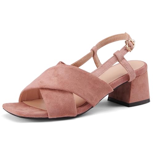 Asterisco Damensandalen Block Mitte Absatz Backstrap 240401 Slingback Schuhe Pink Gr 40.5 EU/42Cn von Asterisco