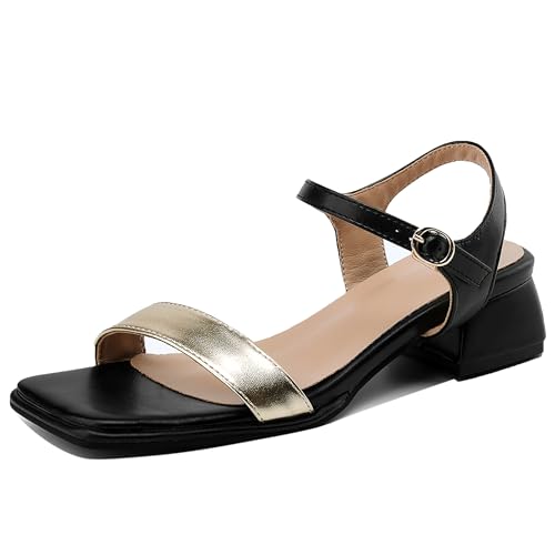 Asterisco Damensandalen Block Mitte Absatz Knöchelriemchen 240392 Abendschuhe Gold Gr 33.5 EU/33Cn von Asterisco