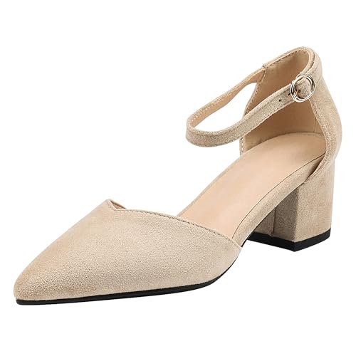 Asterisco Damensandalen Block Mitte Absatz Knöchelriemchen 240395 Sandals Aprikose Gr 32 EU/31Cn von Asterisco