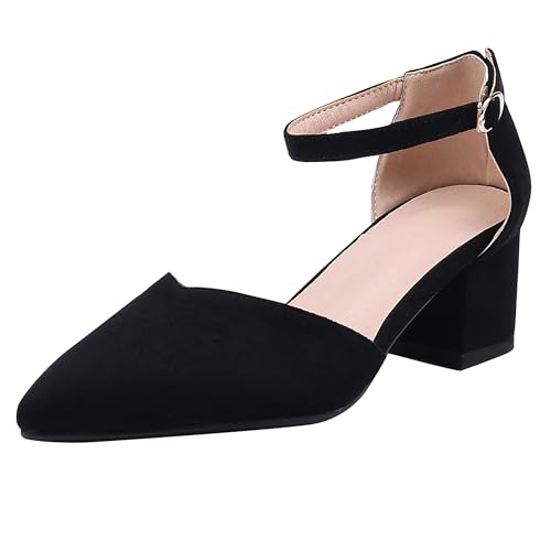 Asterisco Damensandalen Block Mitte Absatz Knöchelriemchen 240395 Sandals Schwarz Gr 39 EU/40Cn von Asterisco