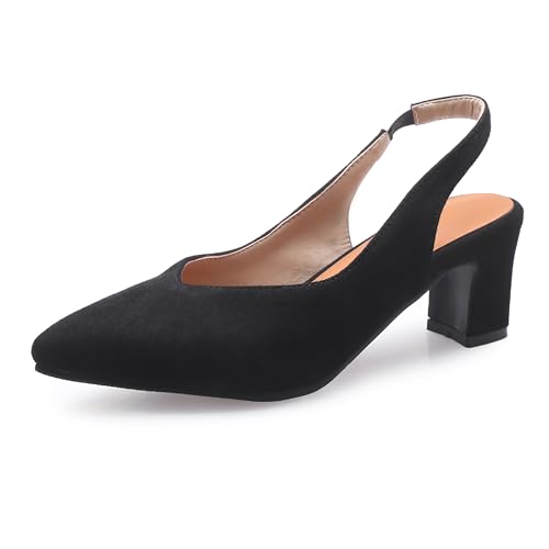 Asterisco Damensandalen Hohen Blockabsatz Backstrap 240418 Kleid Sandales Schwarz Gr 40 EU/41Cn von Asterisco