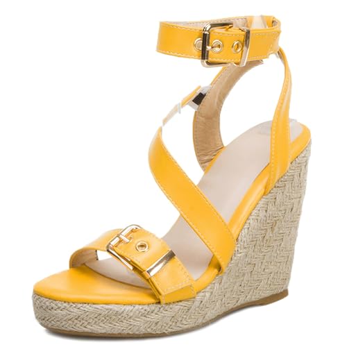 Asterisco Damensandalen Hohen Keilabsatz Knöchelriemchen 240195 Sandals Gelb Gr 40.5 EU/42Cn Asterisco Damensandalen Hohen Keilabsatz Knöchelriemchen 240195 Sandals Gelb Gr 40.5 EU/42Cn von Asterisco