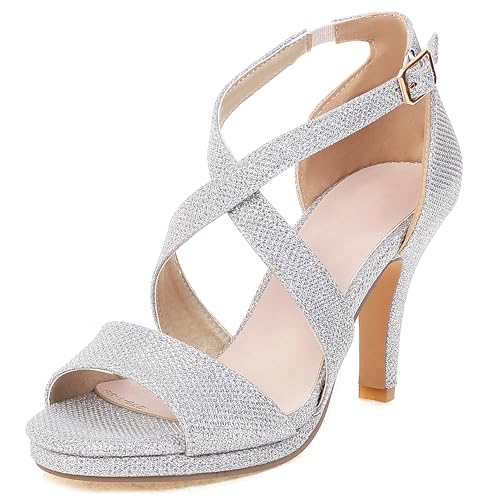 Asterisco Damensandalen Hohen Trichterabsatz Knöchelriemchen 240317 Kleid Sandales Silber Gr 44 EU/46Cn Asterisco Damensandalen Hohen Trichterabsatz Knöchelriemchen 240317 Kleid Sandales Silber Gr 44 EU/46Cn von Asterisco