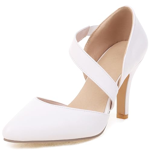 Asterisco Damensandalen Hohen Trichterabsatz Single Strap 240320 Kleid Sandales Weiß Gr 43 EU/45Cn von Asterisco
