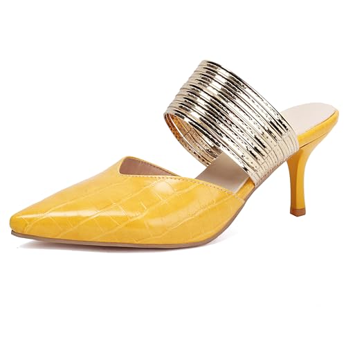 Asterisco Damensandalen Stiletto Höhe Ferse Strapless 240069 Daily Schuhe Gelb Gr 40.5 EU/42Cn von Asterisco