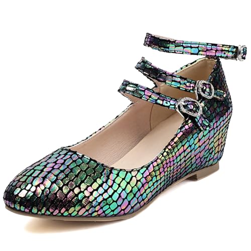 Damen Keilabsatz Pumps Abend High Schuhe Schuhe-240420 Grün Gr 40.5 EU/42Cn Damen Keilabsatz Pumps Abend High Schuhe Schuhe-240420 Grün Gr 40.5 EU/42Cn von Asterisco
