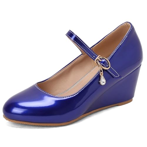 Damen Keilabsatz Pumps Abend Mitte Absatz Schuhe-240427 Blau Gr 40.5 EU/42Cn Damen Keilabsatz Pumps Abend Mitte Absatz Schuhe-240427 Blau Gr 40.5 EU/42Cn von Asterisco