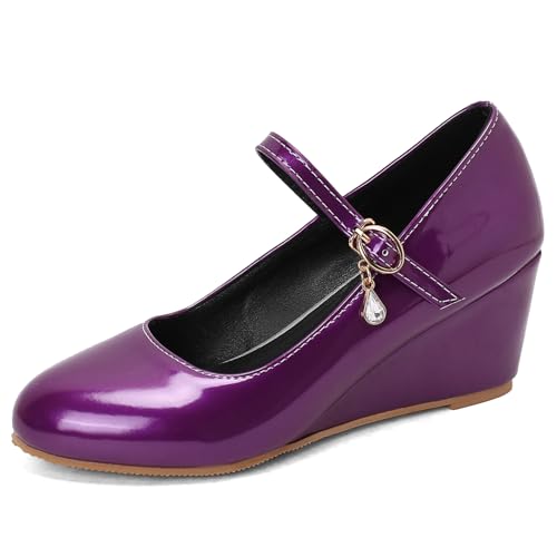 Damen Keilabsatz Pumps Abend Mitte Absatz Schuhe-240427 Violett Gr 40.5 EU/42Cn Damen Keilabsatz Pumps Abend Mitte Absatz Schuhe-240427 Violett Gr 40.5 EU/42Cn von Asterisco