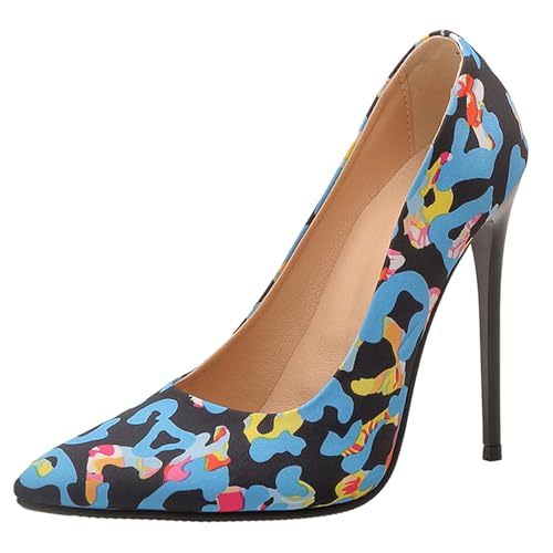 Damen Stiletto Pumps Höhe Ferse Schuhe Pointed Toe Ohne Verschluss Simple Abendschuhe, L81013Mp Mehrfarbig-Blau Gr 51 EU/54Cn Damen Stiletto Pumps Höhe Ferse Schuhe Pointed Toe Ohne Verschluss Simple Abendschuhe, L81013Mp Mehrfarbig-Blau Gr 51 EU/54Cn von Asterisco