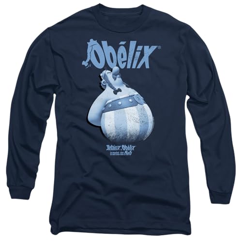 Asterix And Obelix Unisex Asterix & Obelix-Blue Grump Long Sleeve, Navy T-Shirt, M von Asterix And Obelix