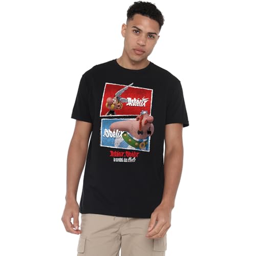 Asterix And Obelix Unisex Asterix & Obelix-Heroic Boxes, Black T-Shirt, Schwarz, XL von Asterix And Obelix
