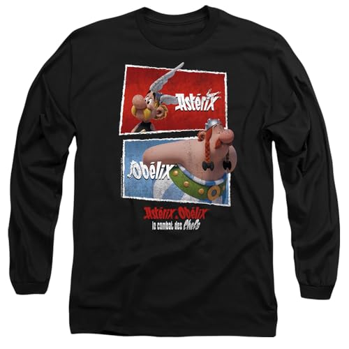 Asterix And Obelix Unisex Asterix & Obelix-Heroic Boxes Long Sleeve, Black T-Shirt, Schwarz, M von Asterix And Obelix