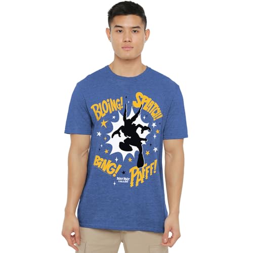 Asterix And Obelix Unisex Obelix-Asterix Fight Silhouette T-Shirt, Königsblau (Heather Royal), L von Asterix And Obelix