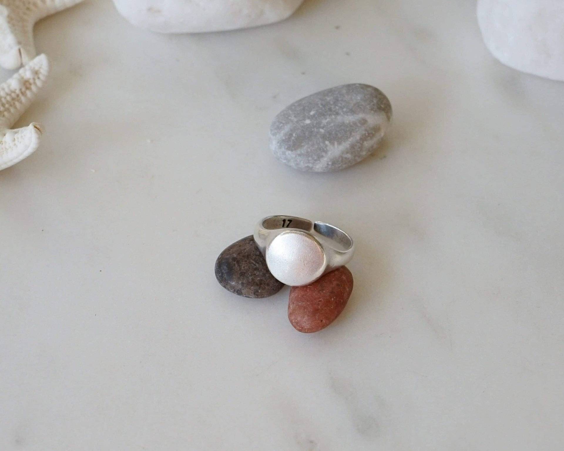 Silber Rund Siegelring von Asterodea