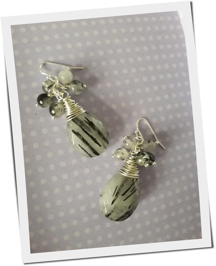 Schwarze Rutilquarz Ohrringe, Draht Gewickelte Facettierte Tropfen Ohrringe. Weihnachtsgeschenk, Geschenk Für Sie Schwarze Rutilquarz Ohrringe, Draht Gewickelte Facettierte Tropfen Ohrringe. Weihnachtsgeschenk, Geschenk Für Sie von Astersilk