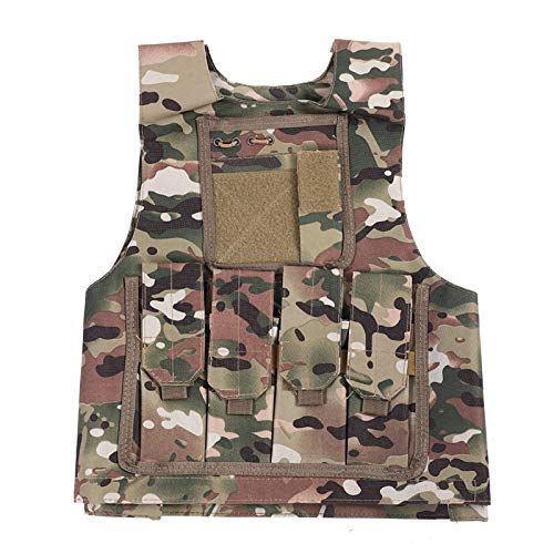 Astibym Kinder-Armee-Tarnungs-Kampfweste Im Freien, Kinder-Armee-Militärausrüstungs-Kampfspiel-Tarnungs-Uniform-Weste(CP-Tarnung) von Astibym