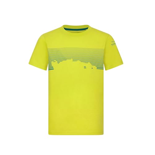Aston Martin F1 Kinder-T-Shirt mit Auto-Grafik-Pigmentdruck auf der Brust - Limette - Größe: 128 von Aston Martin