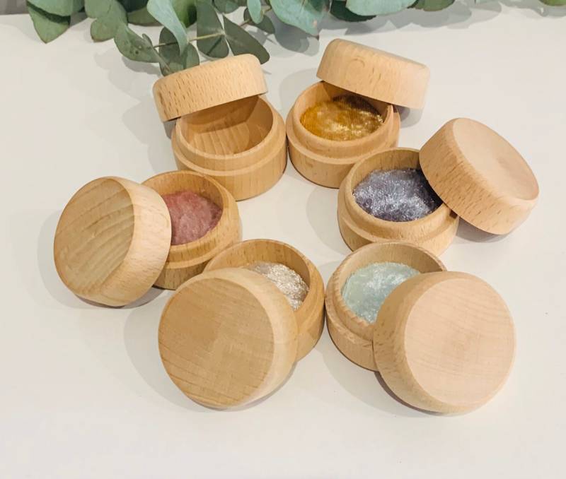 1 X Blank Ring Box/Holzringbox Eheringbox Ringbox-Rohlinge Schmuckschatulle Holzkiste Holzschmuckschatulle Holzrohlinge Runde Holzbox von AstonandCo