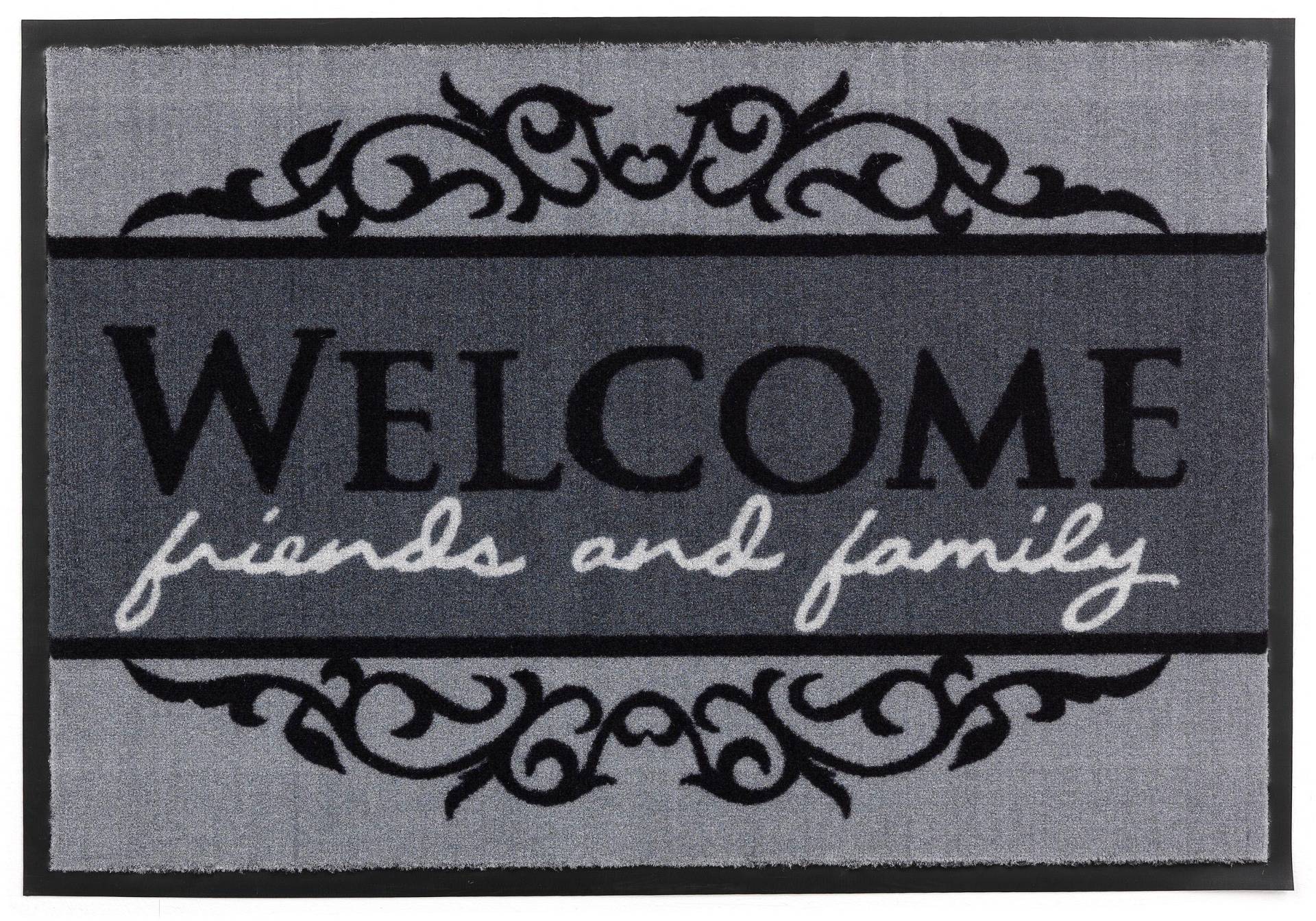 ASTRA Fußmatte "Homelike 004, Welcome" rechteckig 7 mm Höhe Schmutzfangmatte, mit Spruch, waschbar, In -und Outdoor geeignet von Astra