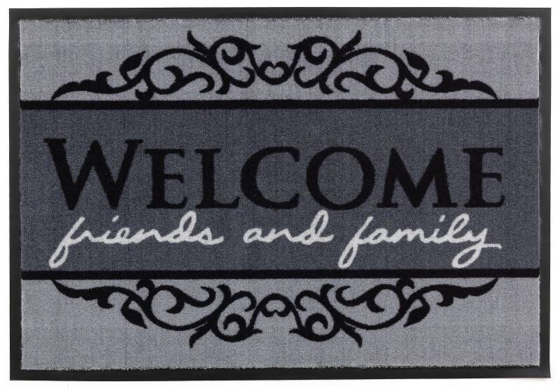 ASTRA Fußmatte "Homelike 004, Welcome" rechteckig 7 mm Höhe Schmutzfangmatte, mit Spruch, waschbar, In -und Outdoor geeignet von Astra