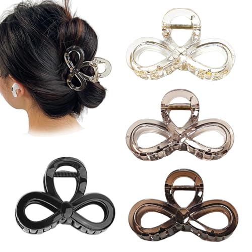 3.9" Haarklammern Große Glänzende Rutschfeste Haarklammern für Damen mit dünnem und mittel dickem Haar, Haarklammer Groß Dickes Haar, Claw Clip, 4 Stück von AstraGlam