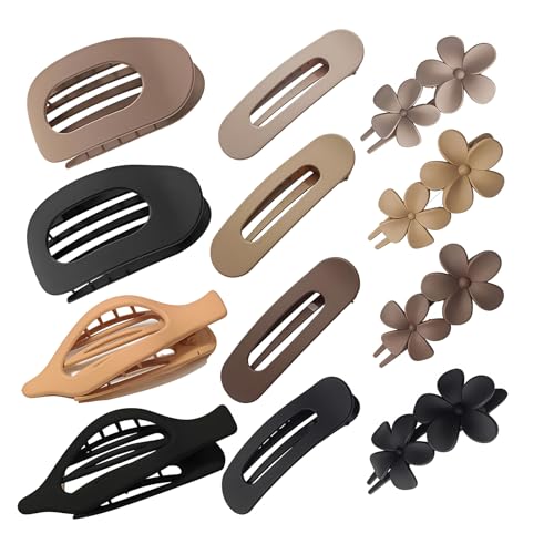 AstraGlam 12 Stück Flache Haarklammer Damen – 4 Stile Große Haarspangen mit Mattem Finish – Rutschfeste Haarklammern für Dickes oder Dünnes Haar im Alltag oder Büro AstraGlam 12 Stück Flache Haarklammer Damen – 4 Stile Große Haarspangen mit Mattem Finish – Rutschfeste Haarklammern für Dickes oder Dünnes Haar im Alltag oder Büro von AstraGlam