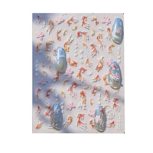 AstraGlam 5D Nagelsticker Blumen Und Schmetterlinge, Frühling Und Sommer Design Nail Art Aufkleber, Selbstklebend Für Nageldesign, Einfache Anwendung von AstraGlam