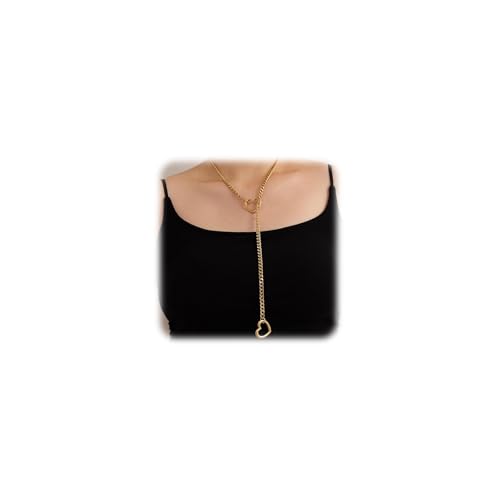 AstraGlam Choker Kette Damen Aus Edelstahl, 70 cm Rutschfeste Slip Chain Gold, Punk Gothic Stil, Vielseitiges Accessoire Für Partys Und Alltag von AstraGlam