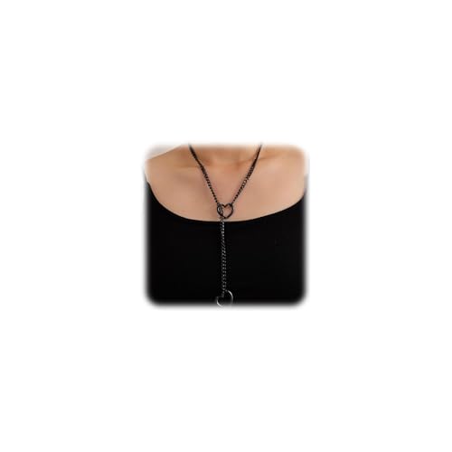 AstraGlam Choker Kette Damen In Schwarz, Punk Gothic Slip Chain Halskette Aus Edelstahl, 70 Cm Lang, Für Hip-Hop Und Mottopartys, Langlebig Und Rostfrei von AstraGlam