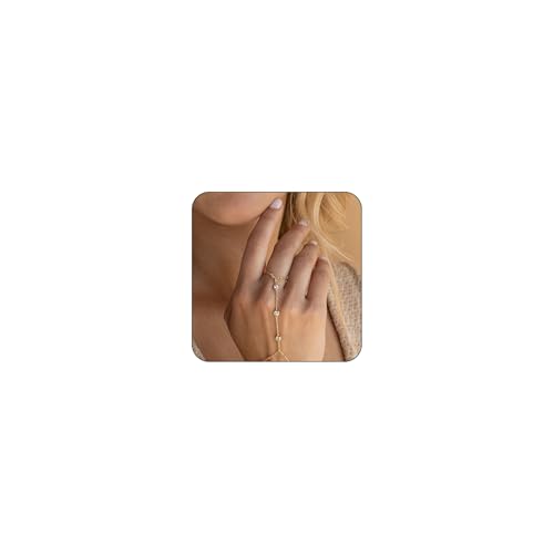 AstraGlam Handkette 18K vergoldetes Armband für Damen, Gold Armband mit Zirkonia Tropfen, Verstellbarer Ring, Filigraner Schmuck, Oberarmreif Gold, Modische Kette als Geschenk für Frauen AstraGlam Handkette 18K vergoldetes Armband für Damen, Gold Armband mit Zirkonia Tropfen, Verstellbarer Ring, Filigraner Schmuck, Oberarmreif Gold, Modische Kette als Geschenk für Frauen von AstraGlam