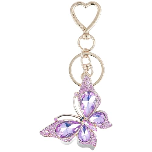 AstraGlam Schlüsselanhänger mit Strass Schmetterling Anhänger, Aesthetic Taschenanhänger und Bag Charms für Damen, Mädchen, Handtasche, Rucksack AstraGlam Schlüsselanhänger mit Strass Schmetterling Anhänger, Aesthetic Taschenanhänger und Bag Charms für Damen, Mädchen, Handtasche, Rucksack von AstraGlam