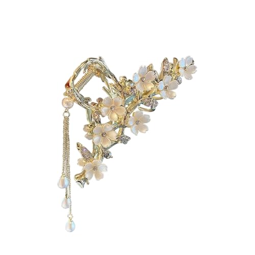Elegante Blumen Haarklammer, Perlen Dutt Halter mit Quasten, Goldene Maiglöckchen mit hängenden Perlen, Haarkralle für dickes Haar, Haarspangen Damen, Haaraccessoires für Damen Elegante Blumen Haarklammer, Perlen Dutt Halter mit Quasten, Goldene Maiglöckchen mit hängenden Perlen, Haarkralle für dickes Haar, Haarspangen Damen, Haaraccessoires für Damen von AstraGlam
